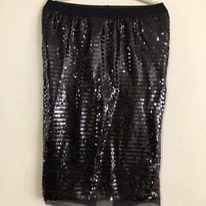 Black sequin pencil skirt